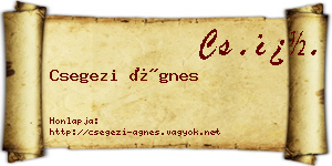 Csegezi Ágnes névjegykártya